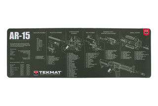 TekMat AR-15 cleaning mat with exploded parts diagram , olive drab version.